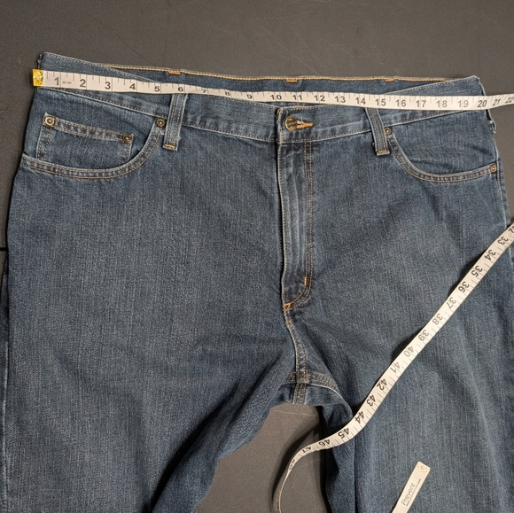 Men's Carhartt Blue Denim Relaxed Fit Jeans Size 40x30 - Picture 5 of 8